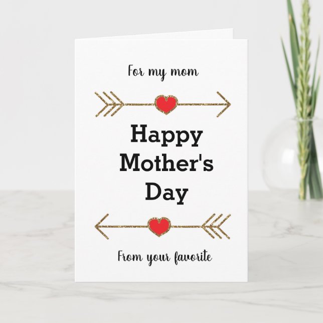 Red and Gold Happy Mother's Day from your favorite Karte (Vorderseite)