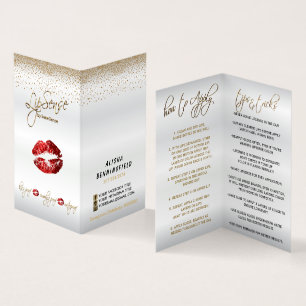 Red and Gold Lip Instructions Visitenkarten