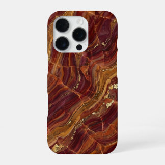 red and gold marble iPhone 16 pro hülle