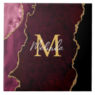 Red and Gold Marmor Agate Fliese