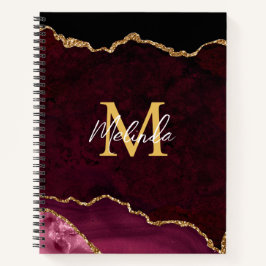 Red and Gold Marmor Agate Notizbuch