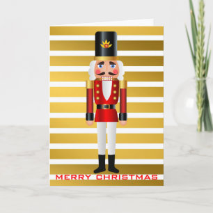 Red and Gold Nutcracker 2 Feiertagskarte