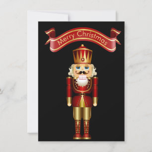 Red and Gold Nutcracker Weihnachten Einladung