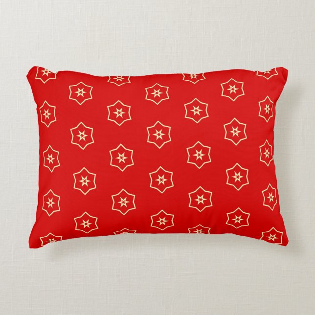 Red and Gold Ornamental Design Dekokissen (Vorderseite)