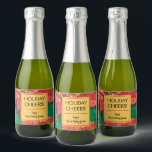 Red and Gold Poinsettias Holiday Christmas Mini<br><div class="desc">Rote und goldene Poinsettien und Blätter, Ihr Gruß und Ihre Persönlichkeit in schicker Schrift, diese Mini-Sektflaschen Etiketten sind perfekt, um Ihre Flaschen auf Ihrem Weihnachtsabend-Party zu servieren oder als Geschenke zu geben. Ändern Sie auch die Schriftart, die Schriftart- und Blockrahmenfarben. Alle Flaschenmarken für Spirituosen sind bereits in unserem Shop für...</div>