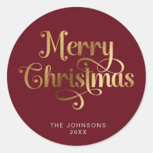 Red and Gold Retro Frohe Weihnachtsschrift Custom