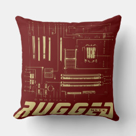 Red and gold RUGGED GEEK Hauptplatine Tech Kissen