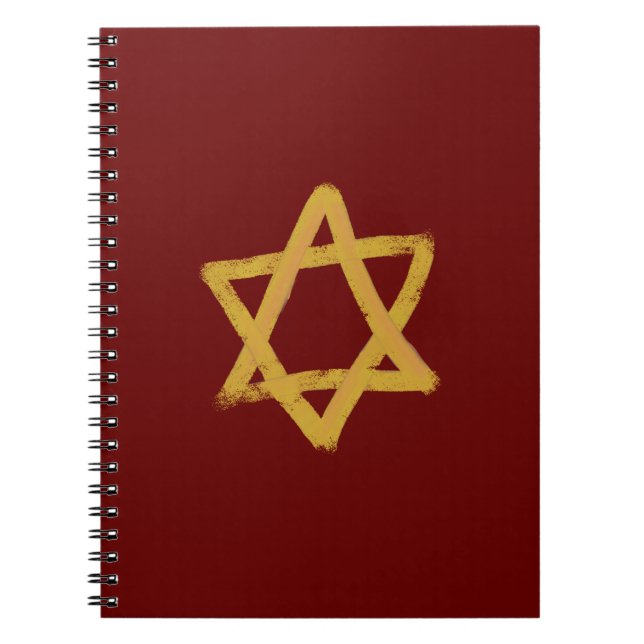 Red and Gold Star des David-Notebooks Notizblock (Vorderseite)