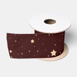 Red and Gold Staright Family Name Weihnachten Satinband