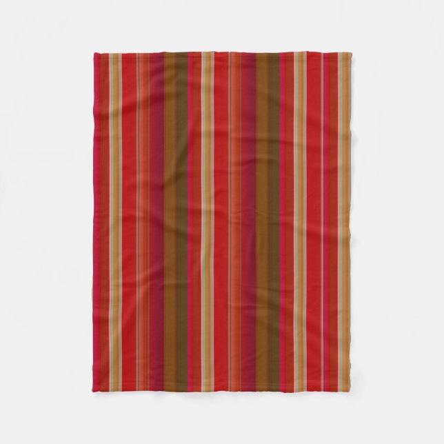 Red and Gold Stripes Fleecedecke (Vorderseite)
