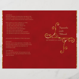 Red and Gold Tassel Hindu Wedding Program