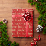 Red and Gold Word Art Christmas Wrapping Paper Geschenkpapier<br><div class="desc">Mit unserem modernen Weihnachtsgeburtspapier verschmelzen zeitgenössisches Design und festlicher Geist. Dieses Papier mit einem reichen roten Hintergrund und einer Auswahl an Urlaubstexten in goldenem Glanz schafft ein stilvolles und raffiniertes Design, das die Freude und Spannung der Urlaubssaison verkörpert. Die lebendige rote Farbe symbolisiert die Wärme und das Glück von Weihnachten,...</div>