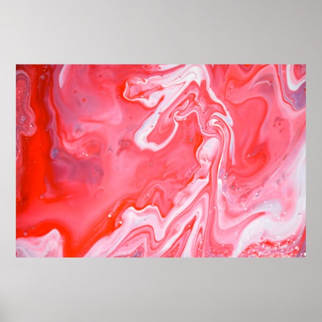 Red and gray abstract painting poster (Vorne)