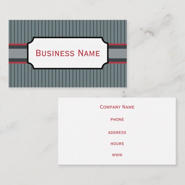 Red and Gray Business Card Visitenkarte (Vorne/Hinten)