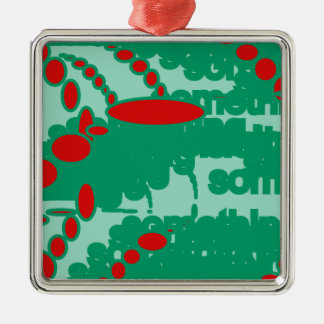 red and green 1123 abstract art silbernes ornament