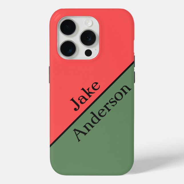 Red and Green 45 Degrees Minimalist Case-Mate iPhone Hülle (Rückseite)