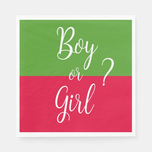 Red and Green Boy or Girl Christmas Serviette (Vorderseite)