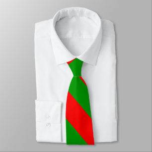 Red and Green Broad University Stripe Tie Krawatte
