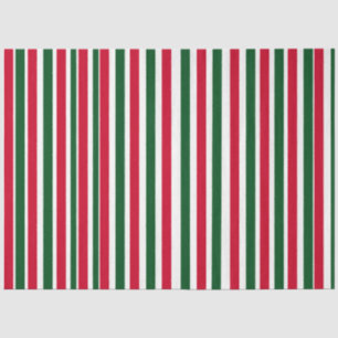 Red and Green Candy Cane Weihnachtsstreifen Seidenpapier