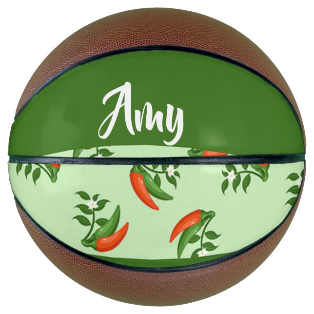 Red and green chili peppers pattern basketball (Vorderseite)