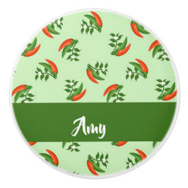 Red and Green Chili peppers pattern Keramikknauf