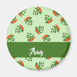 Red and Green Chili peppers pattern Magnet