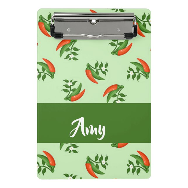 Red and Green Chili peppers pattern Mini Klemmbrett (Vorderseite)