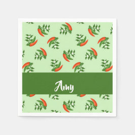 Red and green chili peppers pattern serviette