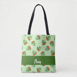 Red and Green Chili peppers pattern Tasche