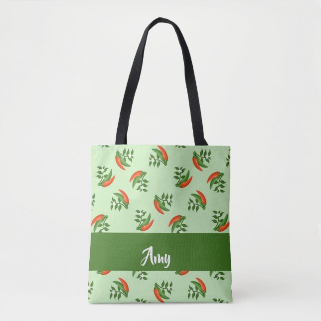 Red and Green Chili peppers pattern Tasche (Vorderseite)