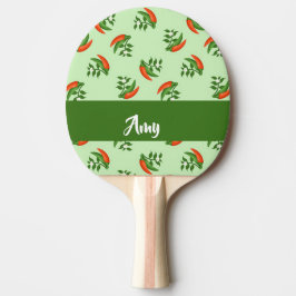Red and Green Chili peppers pattern Tischtennis Schläger