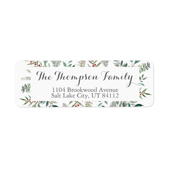 Red and Green Christmas Return Address Label (Vorne)