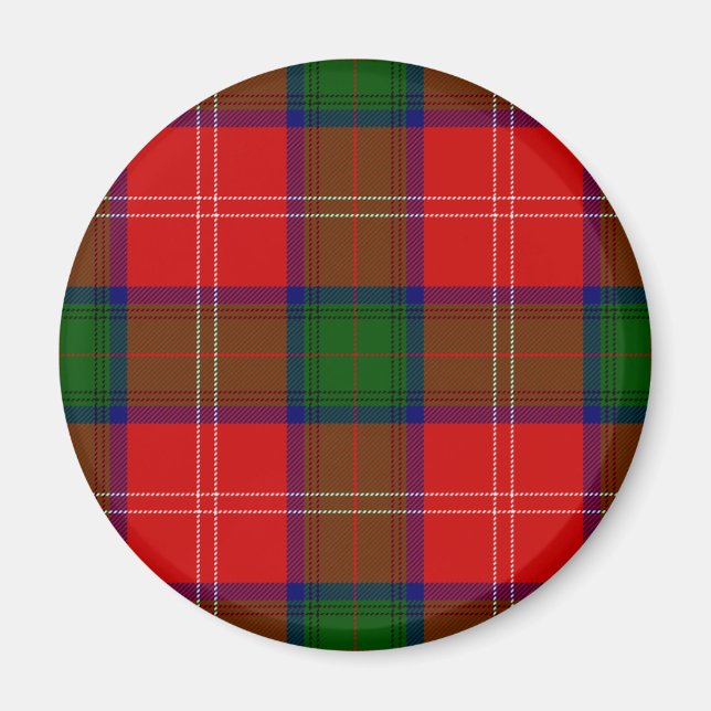 Red and Green Clan Chisholm Tartan Magnet (Vorne)