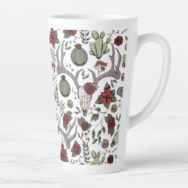 Red and Green Country Cowgirl Weihnachtsmann Antle Milchtasse (Rechts)