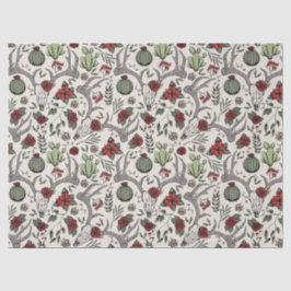 Red and Green Country Cowgirl Weihnachtsmann Antle Seidenpapier