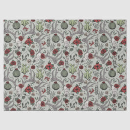Red and Green Country Cowgirl Weihnachtsmann Antle Seidenpapier