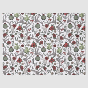 Red and Green Country Cowgirl Weihnachtsmann Antle Seidenpapier