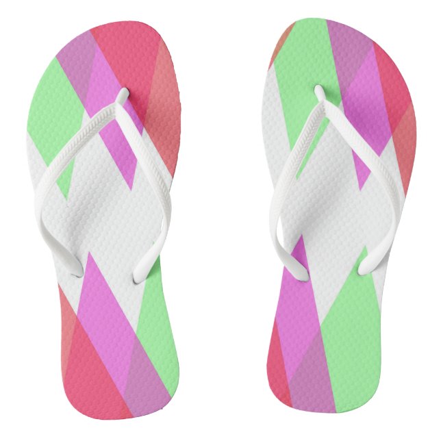 Red and Green Dreiecke Flip Flops (Fußbett)