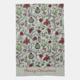 Red and Green FroChristmas Country Cowgirl Geschirrtuch