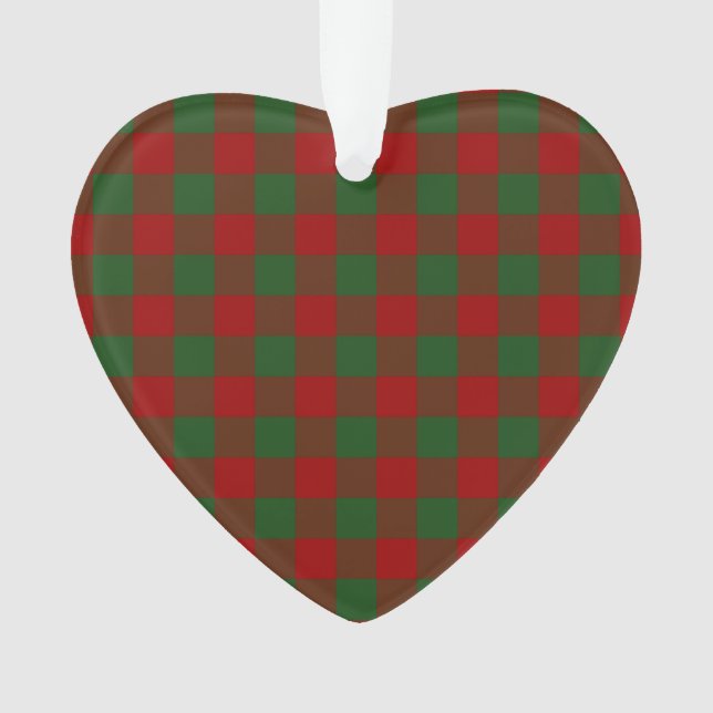 Red and Green Gingham Pattern Ornament (Vorderseite)