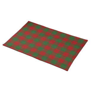 Red and Green Gingham Pattern Stofftischset