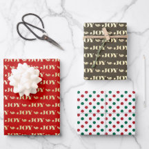 Red and Green Joy and Polka Dots Weihnachten