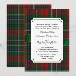 Red and Green MacClain Tartan Einladung zur Hochze