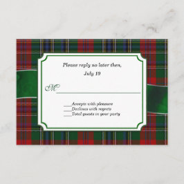 Red and Green MacClain Tartan Wedding RSVP