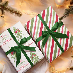 Red and Green Merry Mistletoe Custom Geschenkpapier Set