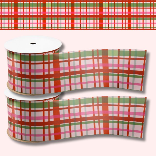 Red and Green Scotland Christmas Tartan Satinband (Von Creator hochgeladen)