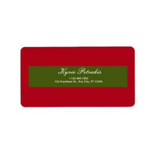 Red and green Simple Personal Return Address Label Adressaufkleber