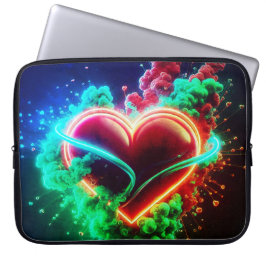 Red and Green Valentine Heart on Electronics Bag Laptopschutzhülle