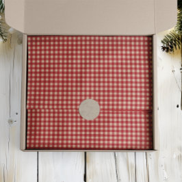 Red and Kraft Country Gingham Christmas Seidenpapier