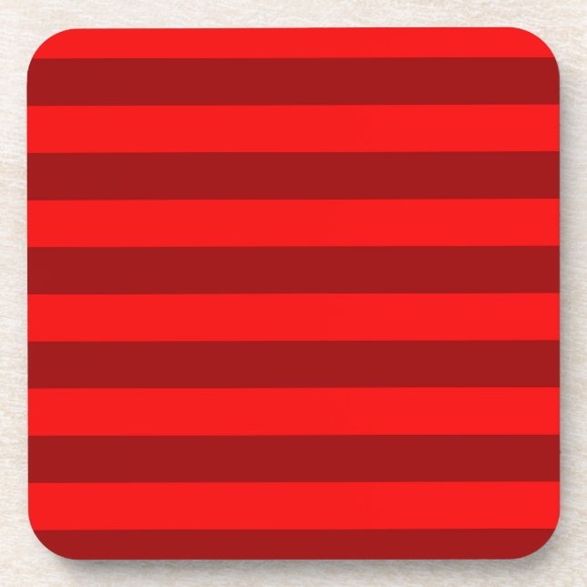 Red and Maroon Stripes Design Getränkeuntersetzer (Vorderseite)